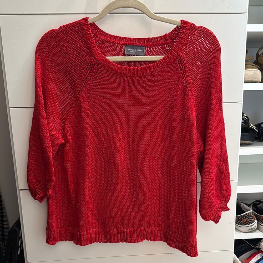 Wooden Ships Red Crew Neck Sweater